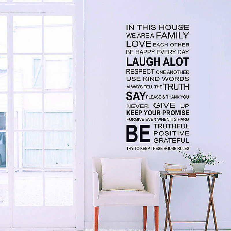 In This House We Are Family Quote Wall Sticker Home Room Decal