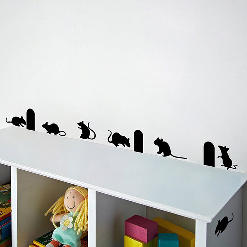 Cute Mouse Mice Hole Home Decal Decor Wall sticker