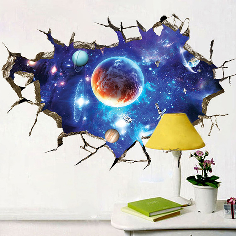 3D Outer Space Bedroom Ceiling Decor PVC Removable Home Art Wall Sticker