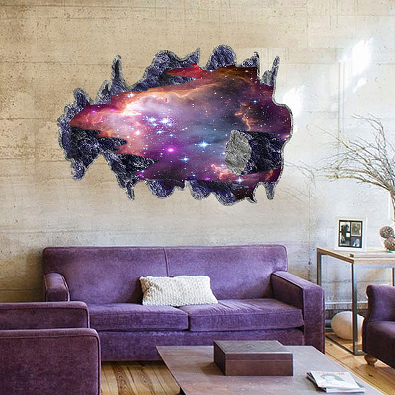 3D Milky Way Meteorite Style Bedroom Living Room Wall Sticker