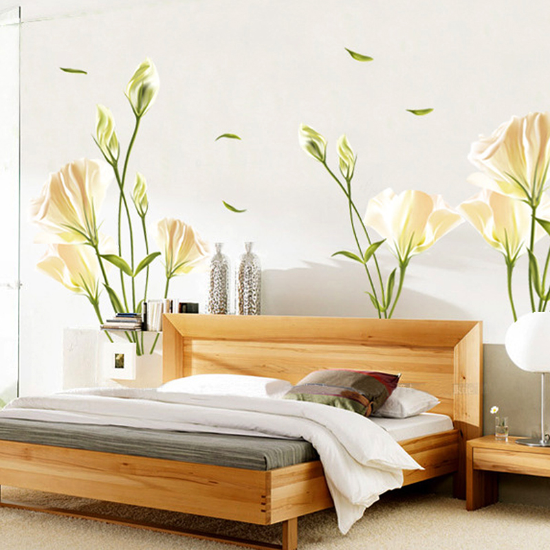 Removable Dining Room Big Lily Wall Sticker Decal Wallpaper