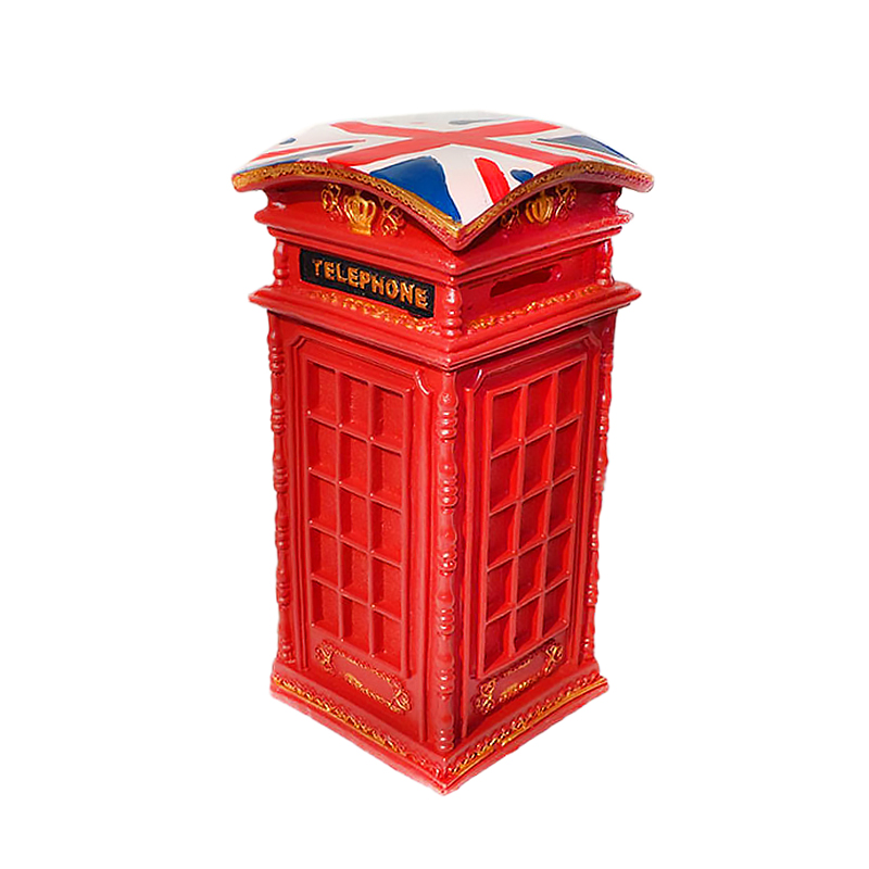 England Telephone Booth Coin Money Storage Saving Box Can - Red