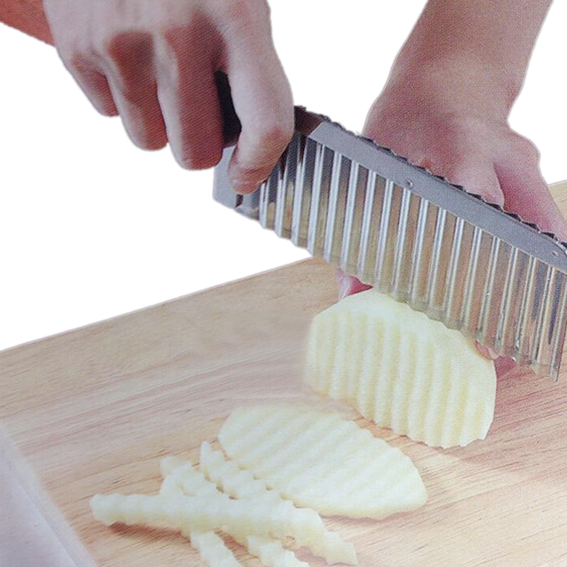 Kitchen Potato Chip Vegetable Crinkle Cut Knife with Wavy Blade Slicer