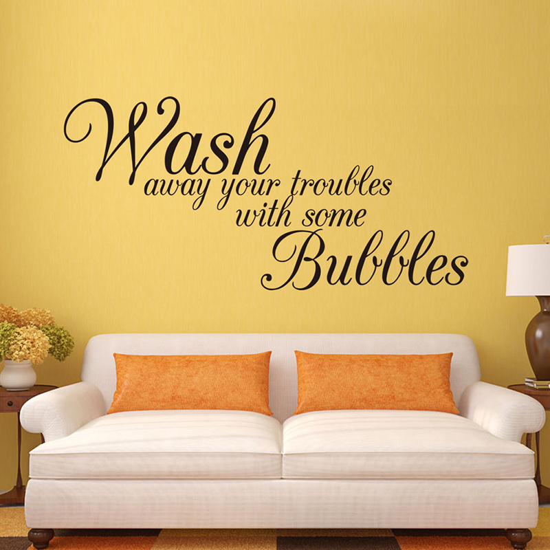 English Wash Away Your Troubles Bedroom Decoration Wall Sticker