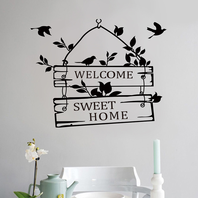 Welcome Home English Living Room Background Wall Sticker