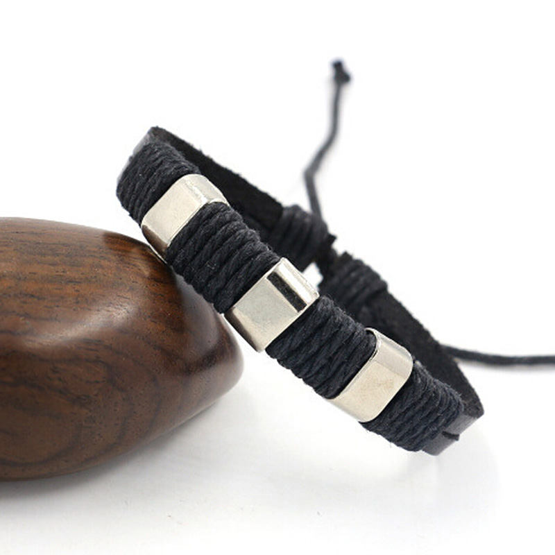 Men's PU Leather Bracelet - Black