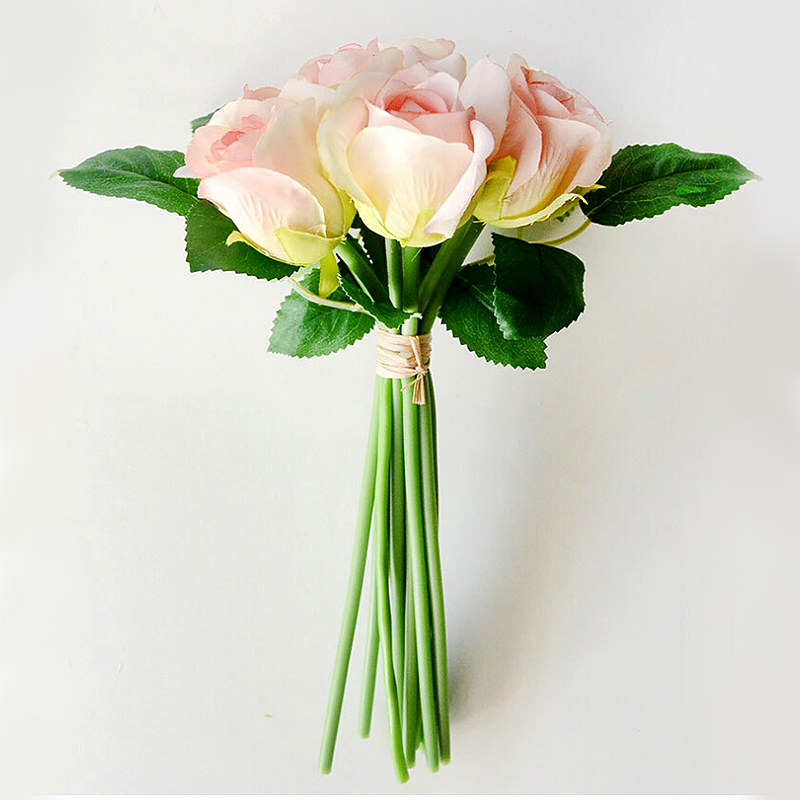 25 *16cm Artificial Rose Flowers Fake Floral for Valentines Wedding - Pink