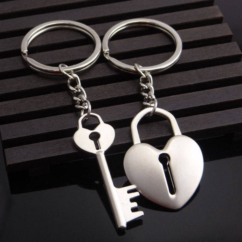 Fashion Lovers Keychain Love Heart Key Lock Keyring