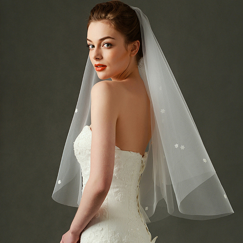 Luxury Beige Elbow Length Graceful Wedding Bridal Veil