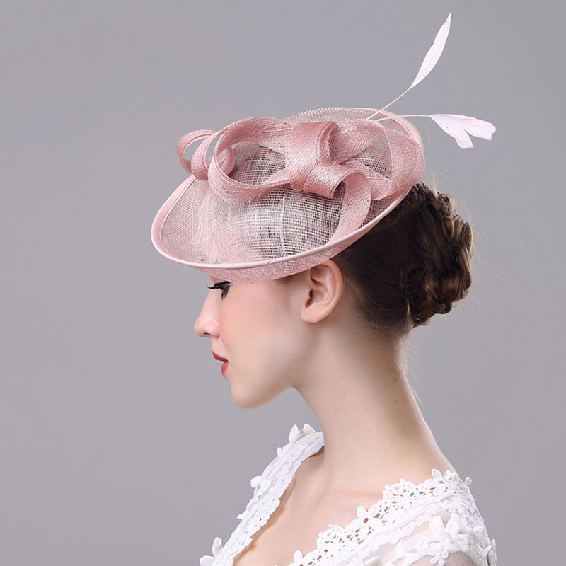 Elegant Women's Fascinator Hat Feather Flower Decor Party Hat