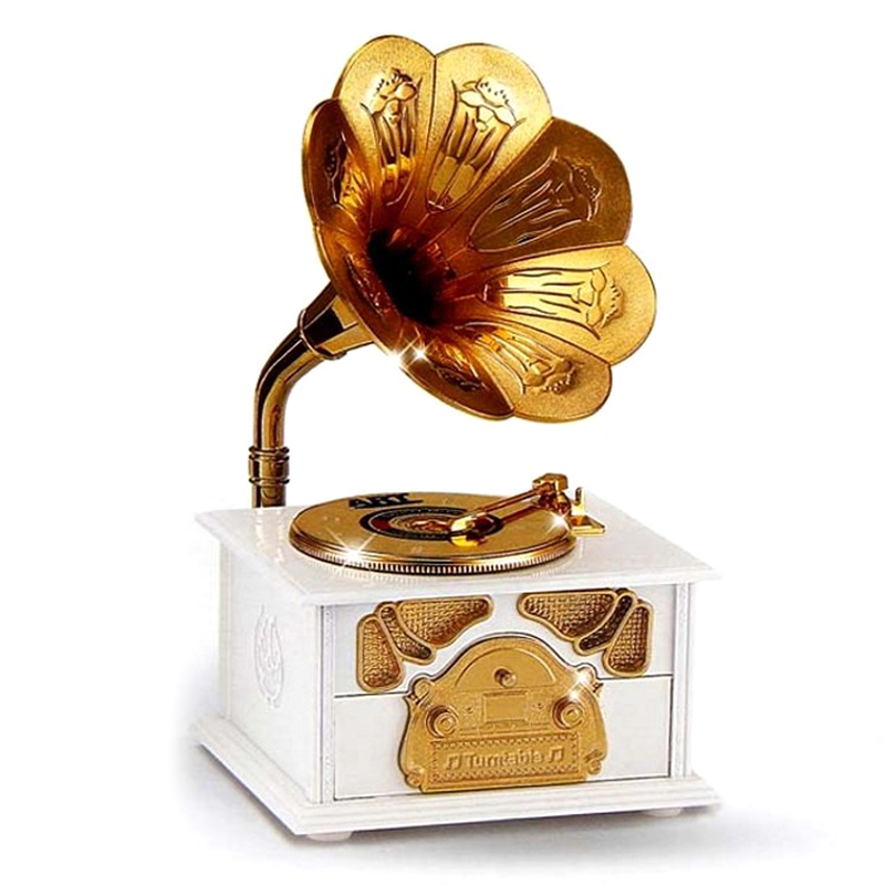 Classical Trumpet Horn Turntable Gramophone Music Box