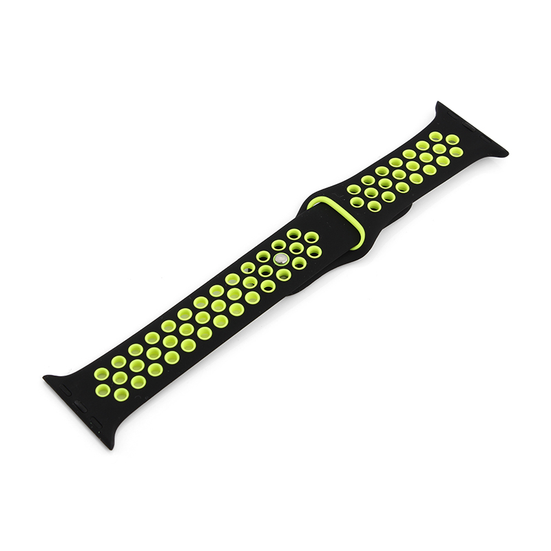Sports Replacement Band Wrist Strap for Apple Watch 42mm - Black + Green