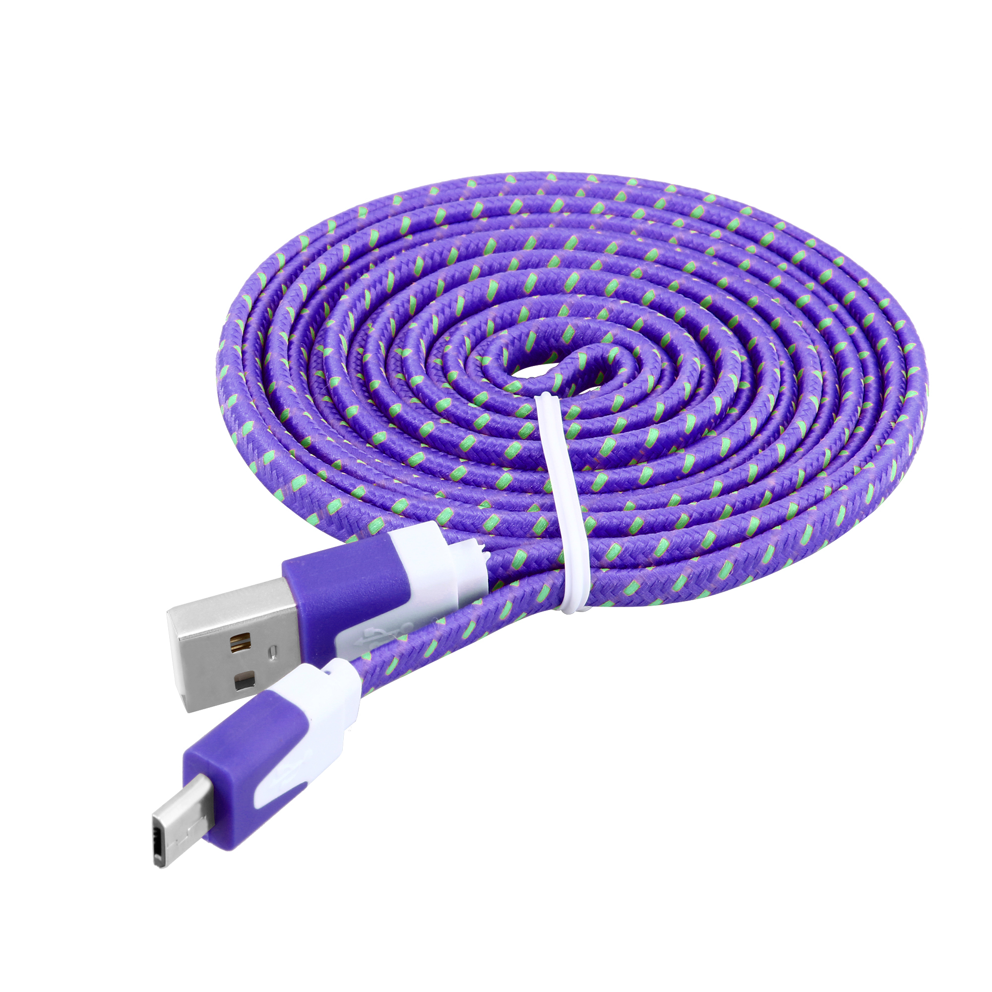 1m Weave Braid USB Data Sync Charging Cable for Samsung Android Phones - Purple