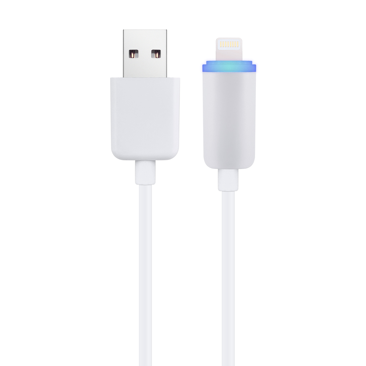 LED 8 pin Data Sync Micro USB Charger Cable for iPhone 7 - White