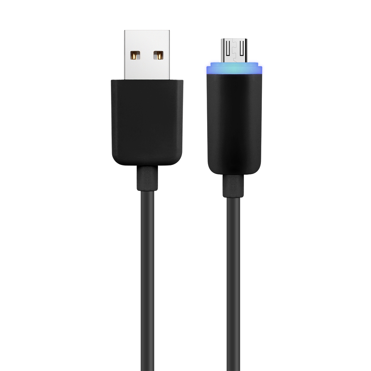 Micro USB Data Charge Cable with LED Light for Android Samsung HTC - Black