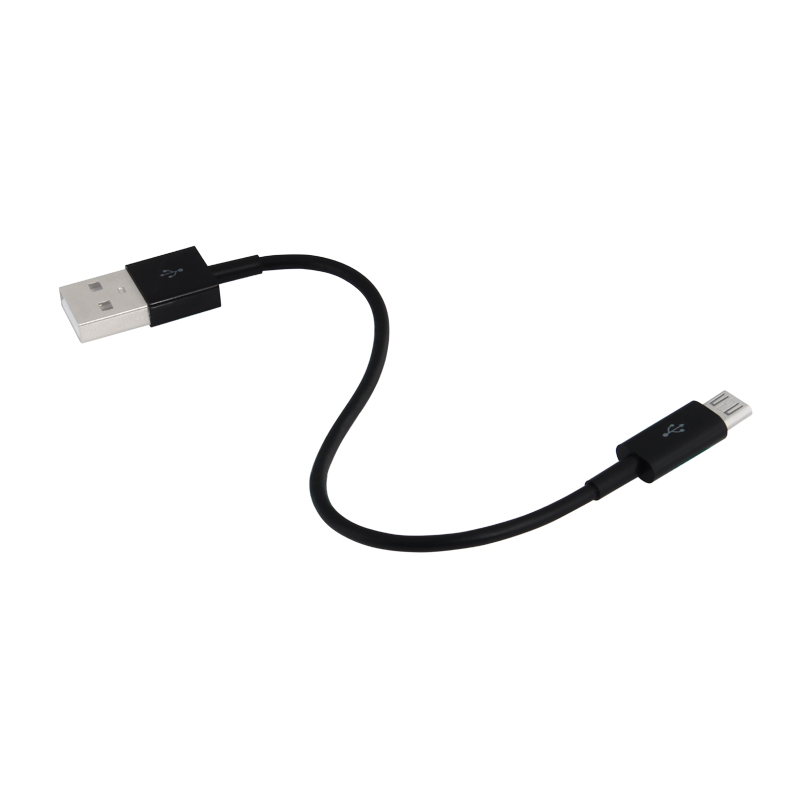22cm Micro USB Charging Data Cable for Samsung Huawei - Black