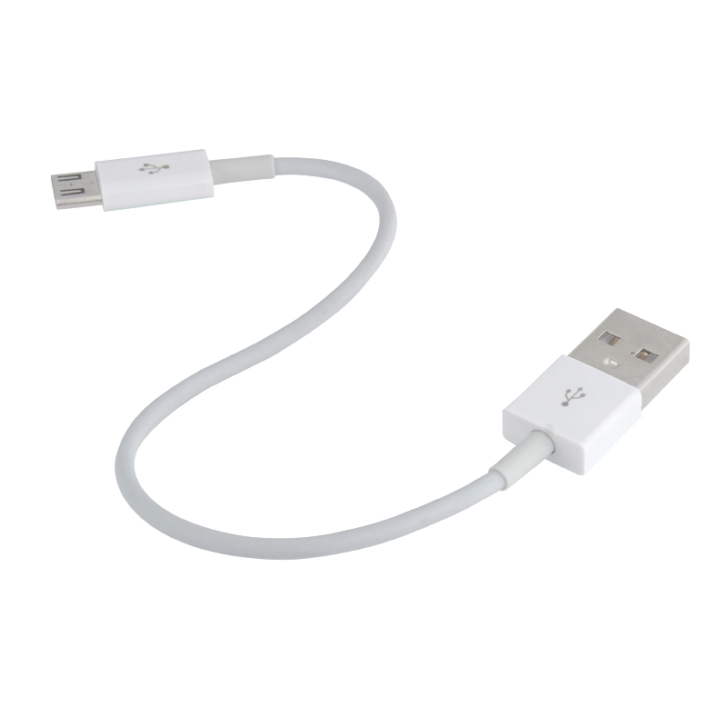 22cm Micro USB Charging Data Cable for Samsung Huawei - White