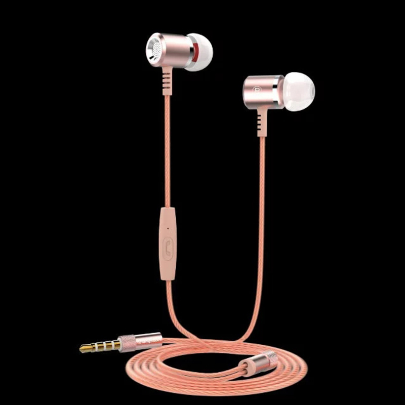 M400 Bass In Ear Music Earbuds Earphone with Mic - Rose Gold