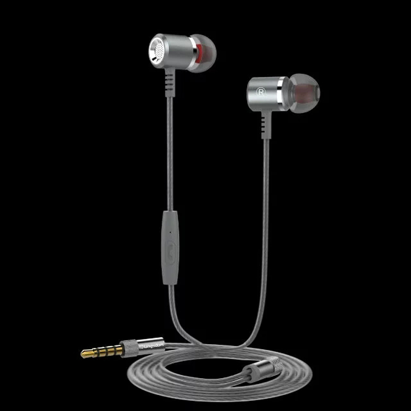 M400 Bass In Ear Music Earbuds Earphone with Mic - Gray