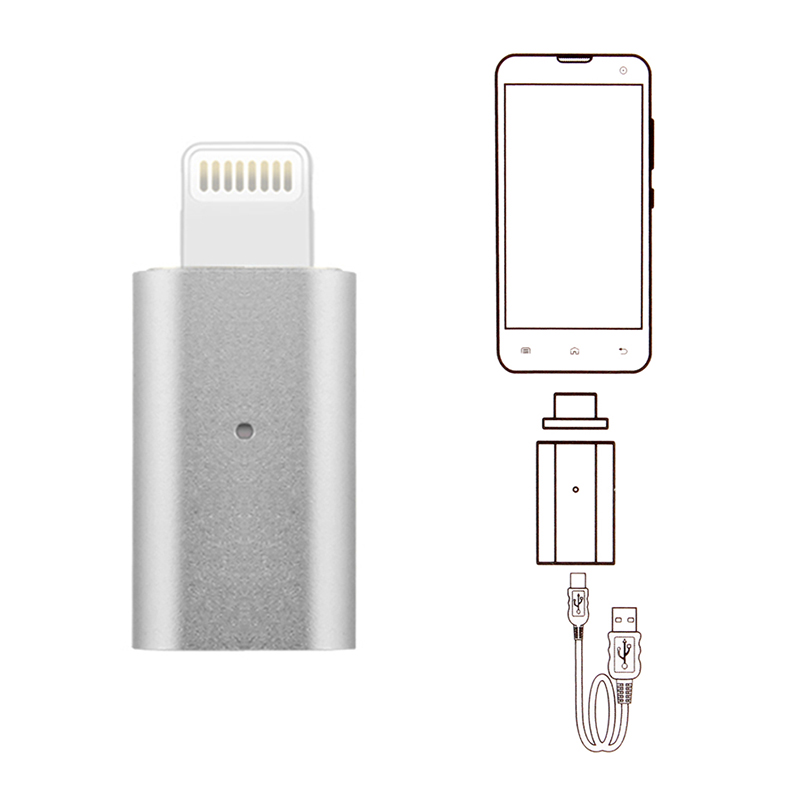 8 pin to 8 pin Magnetic Adapter Charger Lead USB Charging Cable Cord for iPhone - Silver