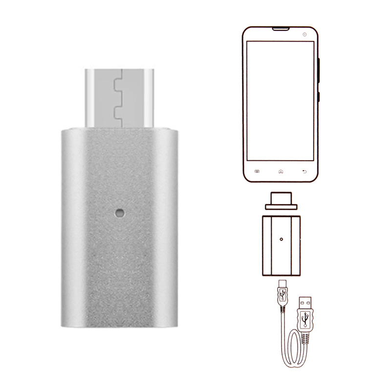 Micro USB to Micro USB Magnetic Charging Cable Adapter Lead for Samsung Android HTC - Silver