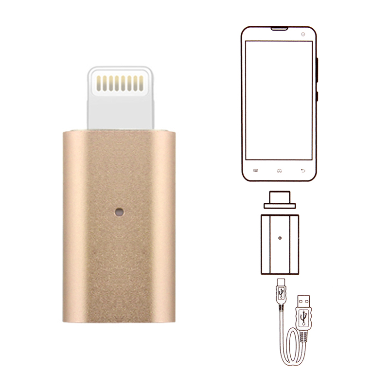 Micro USB to 8 Pin Magnetic Charging Cable Lead Android to iPhone - Gold