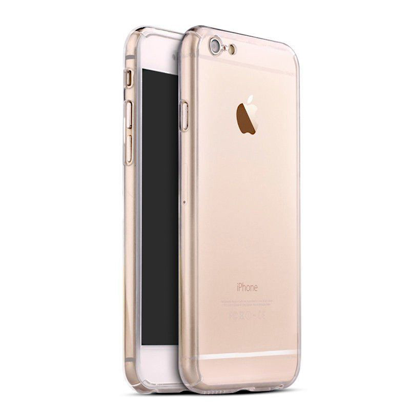 360 Full Coverage Hard Thin Case + Tempered Glass Cover for iPhone 7 Plus - Transparent