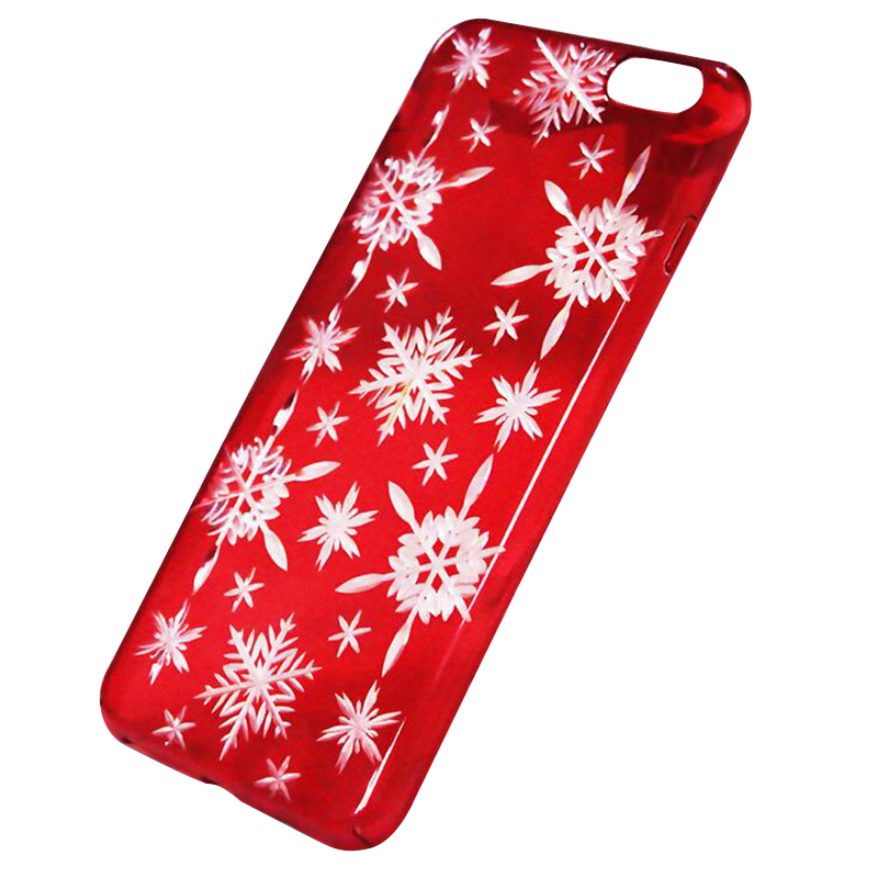 Fashion Snow Pattern Engrave Back Case Cover for iPhone 7 - Red