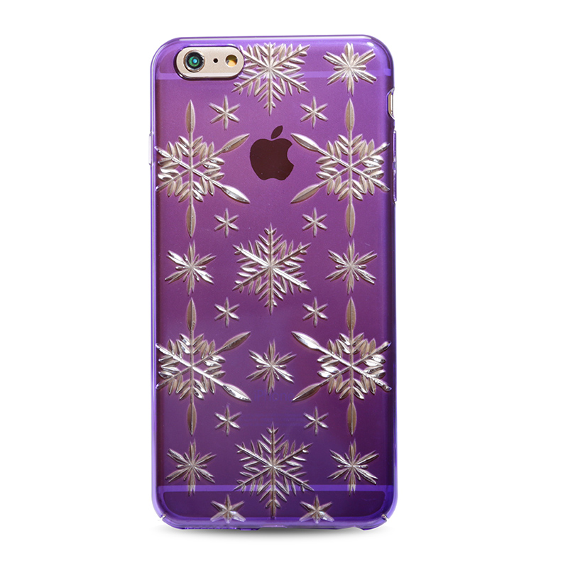 Fashion Snow Pattern Engrave Back Case Cover for iPhone 7 - Purple