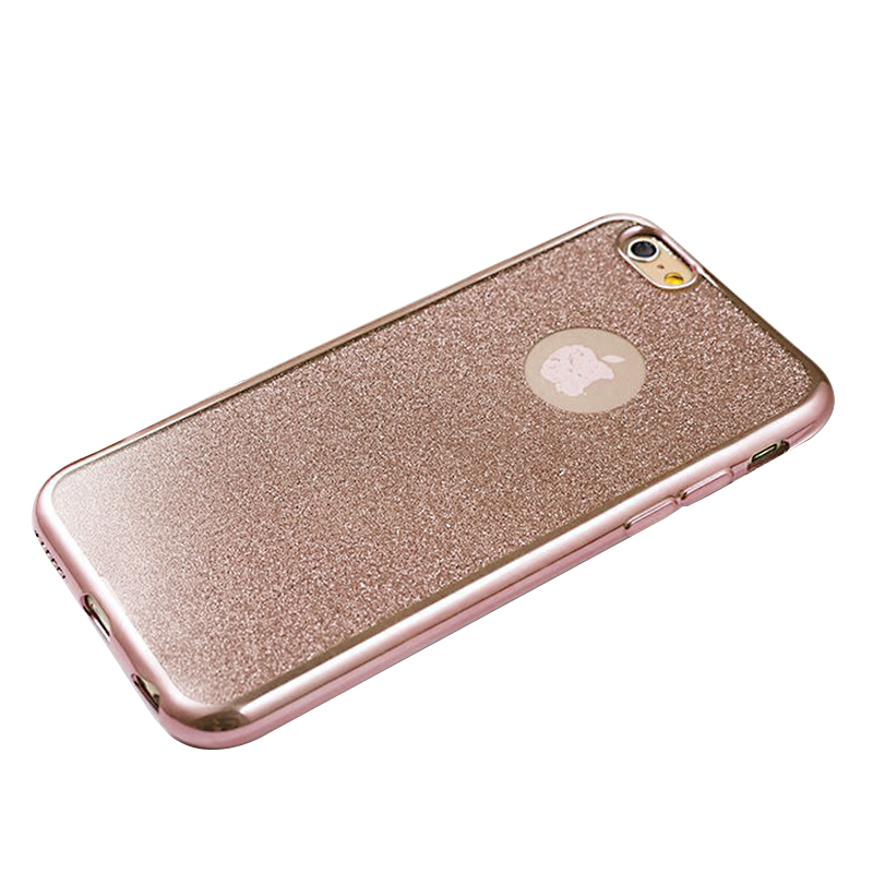 Fashion Bling Silicone Glitter Shockproof Case Cover for iPhone 7 - Rose Gold