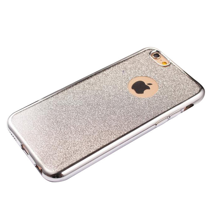 Fashion Bling Silicone Glitter Shockproof Case Cover for iPhone 7 - Silver