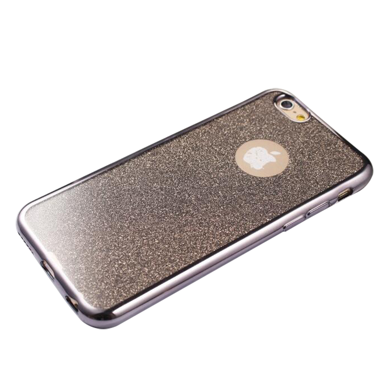 Fashion Bling Silicone Glitter Shockproof Case Cover for iPhone 7 - Black