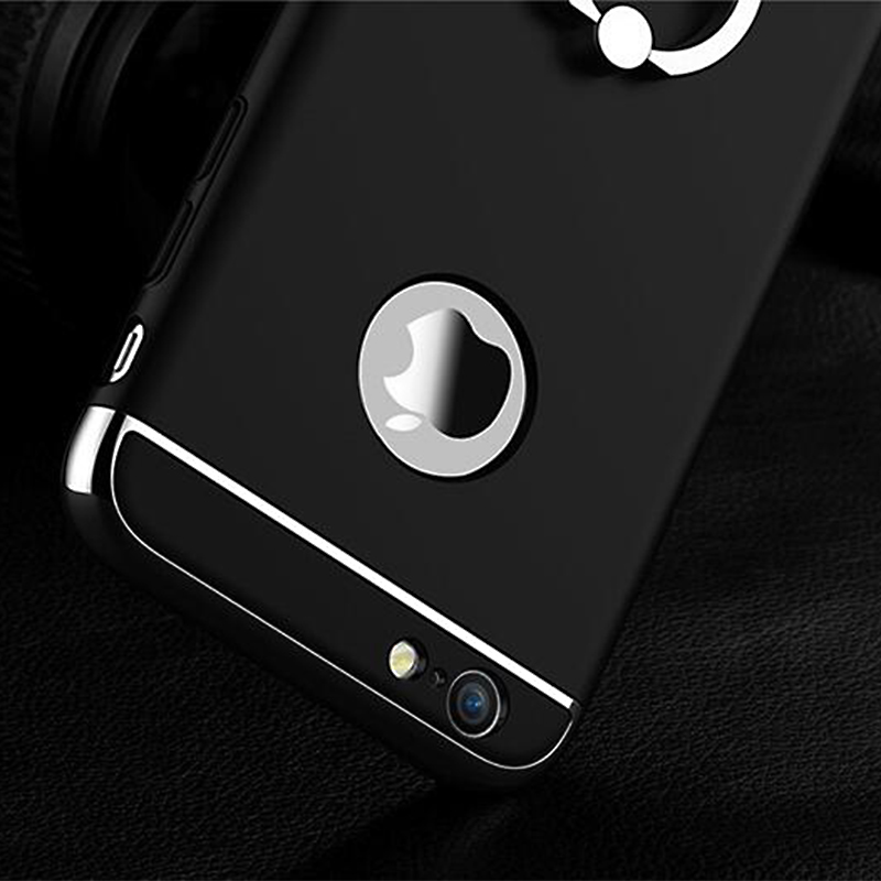 Luxury Hard Ultra-thin Shockproof Armor Back Case Cover with Stand for iPhone 7 - Black