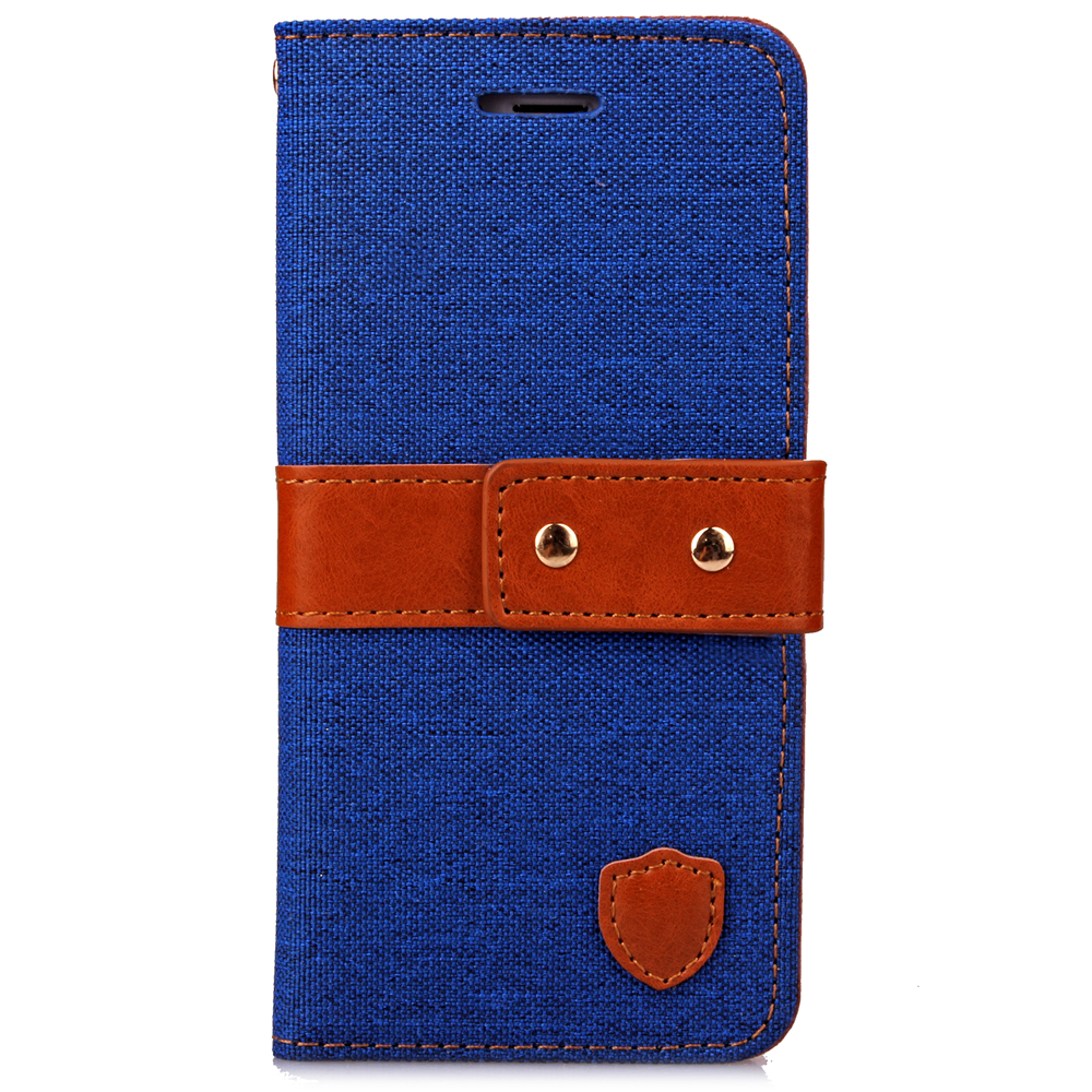 Fashion Tangerine Style Wallet Card Phone Case for iPhone 7 Plus - Blue