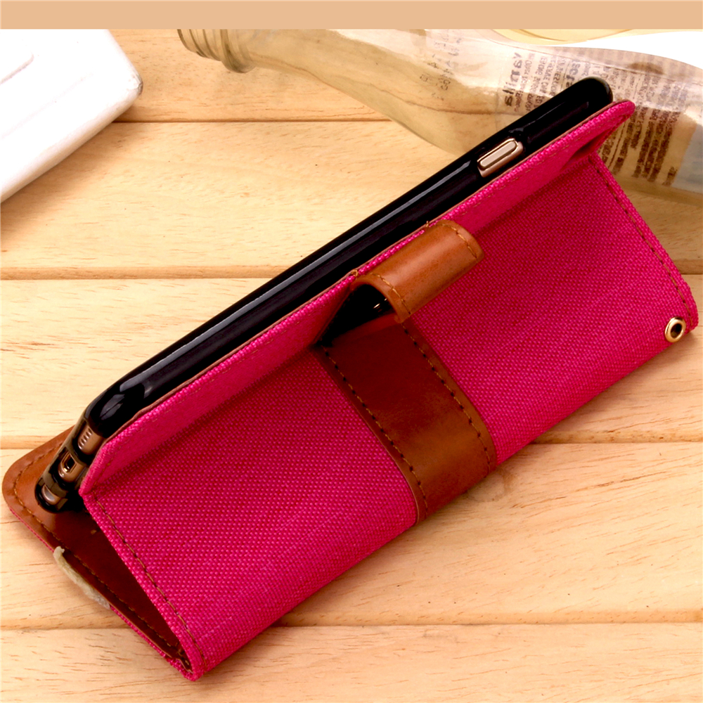 Fashion Tangerine Style Wallet Card Phone Case for iPhone 7 Plus - Rose Red