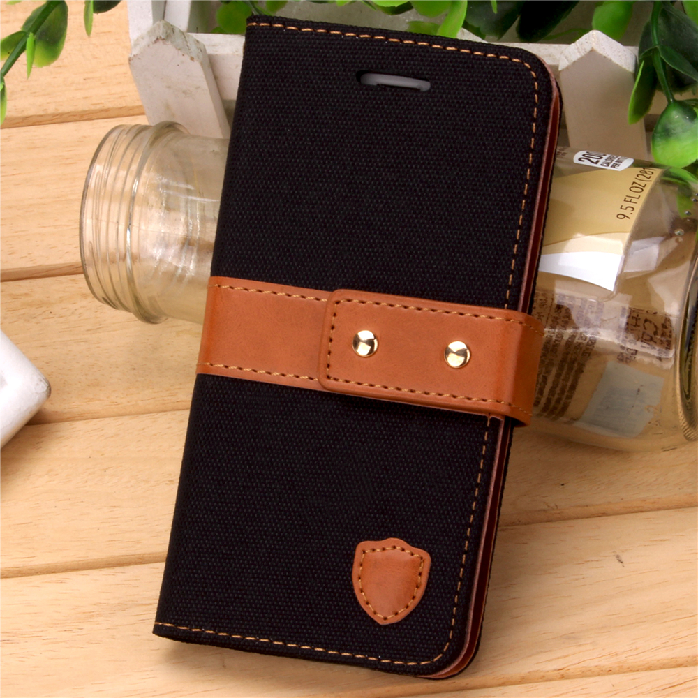 Fashion Tangerine Style Wallet Card Phone Case for iPhone 7 Plus - Black