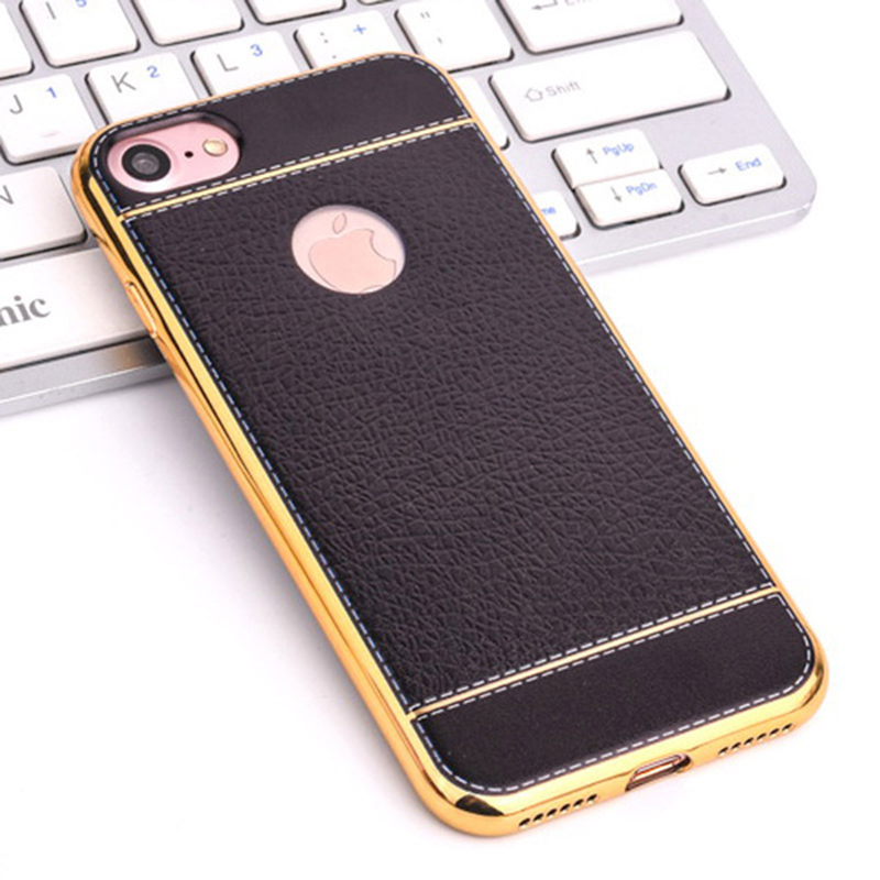 Fashion Soft Plating Protective Back Case Cover for iPhone 7 - Black