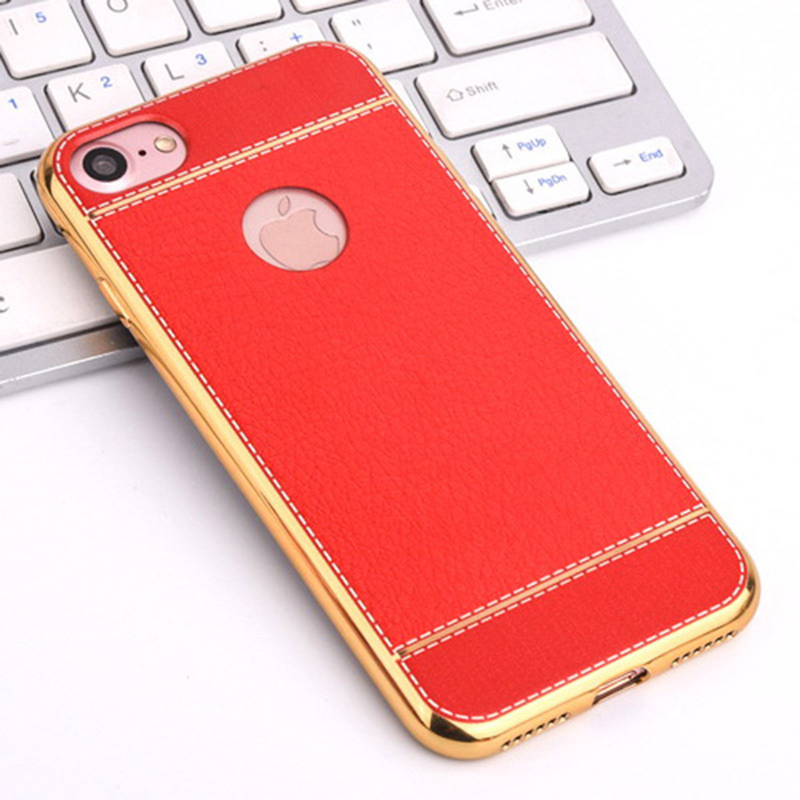 Fashion Soft Plating Protective Back Case Cover for iPhone 7 - Red