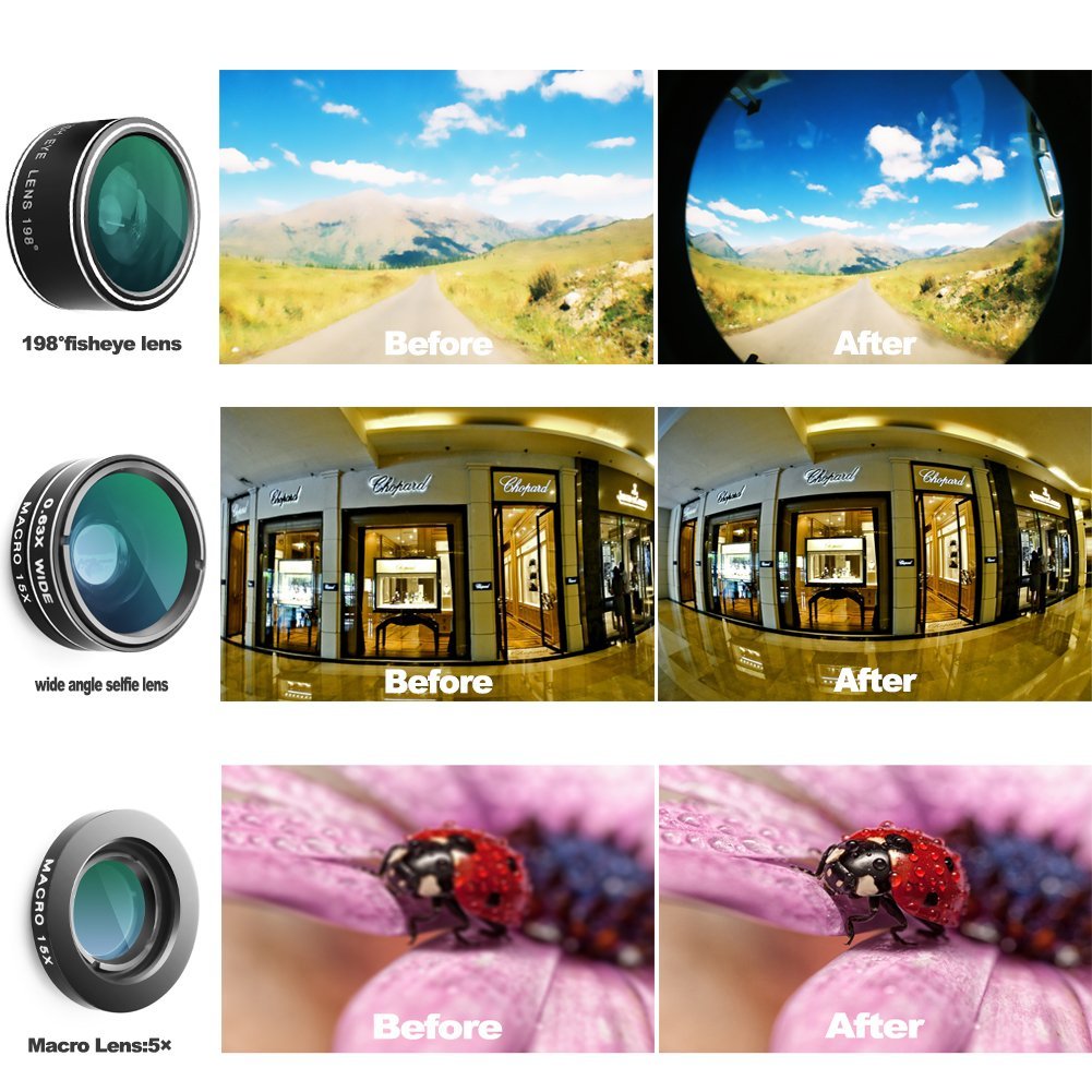 Samsung Galaxy S7 Camera Lens Kit with Dustproof Shockproof Aluminum Case - Black