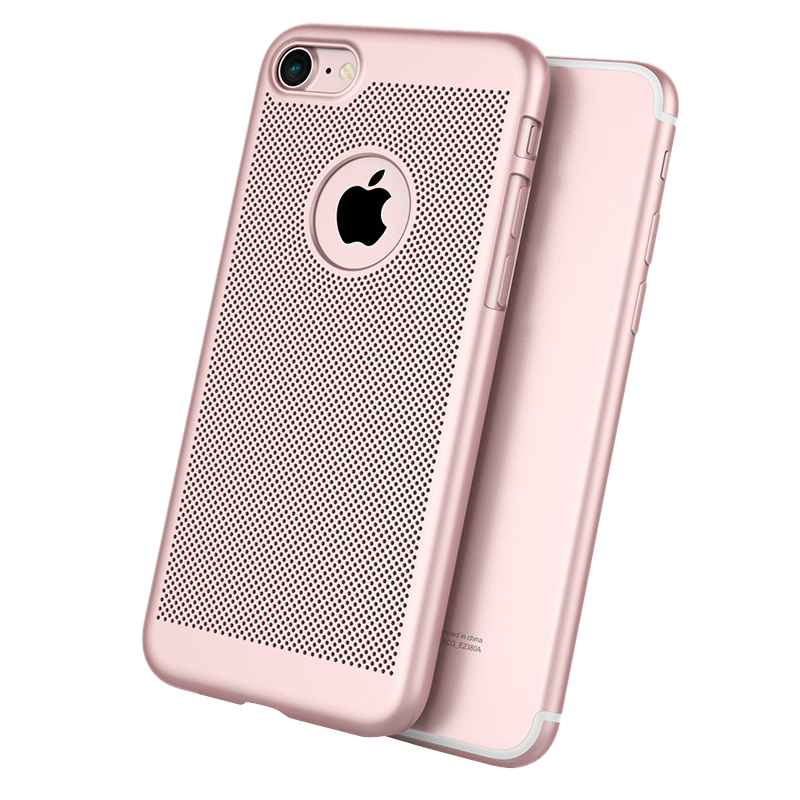 Fashion Honeycomb Breathable Phone Back Cover Case for iPhone 7 - Rose Gold