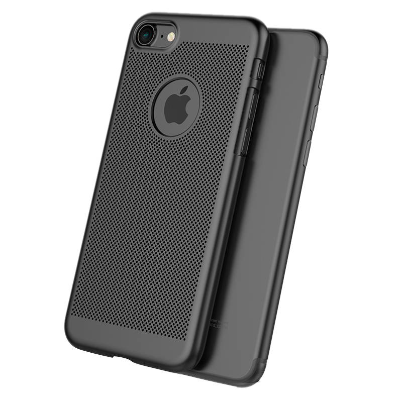 Fashion Honeycomb Breathable Phone Back Cover Case for iPhone 7 - Black