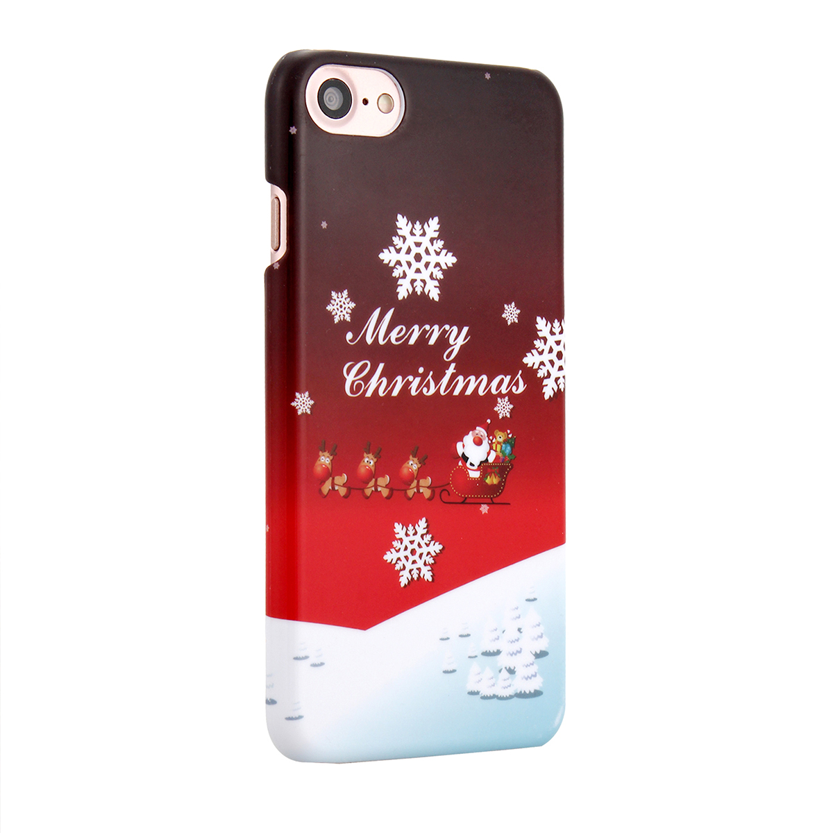 Christmas Xmas Hard PC Festive Dog Sledding Phone Case Cover for iPhone 7