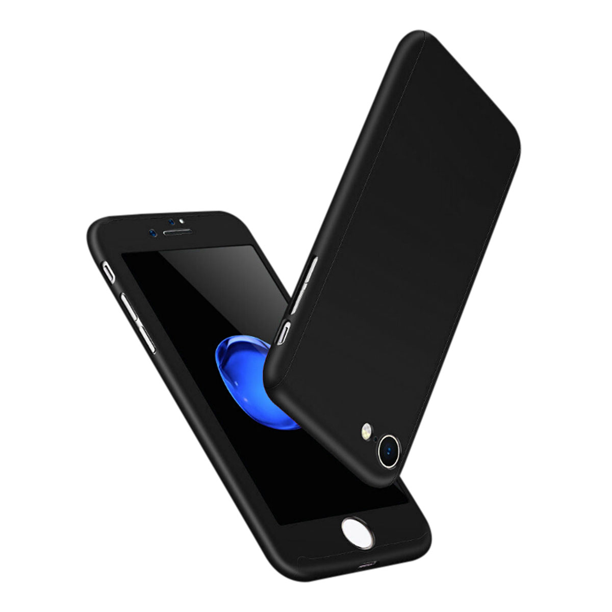 360 Degree Frosted Full Body Coverage Protective Case Cover for iPhone 6 Plus - Black