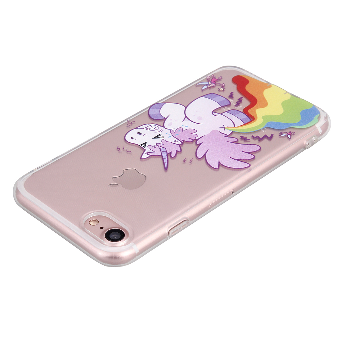 New Slim Soft TPU Transparent Printing Phone Case for iPhone 7 - Rainbow Unicorn
