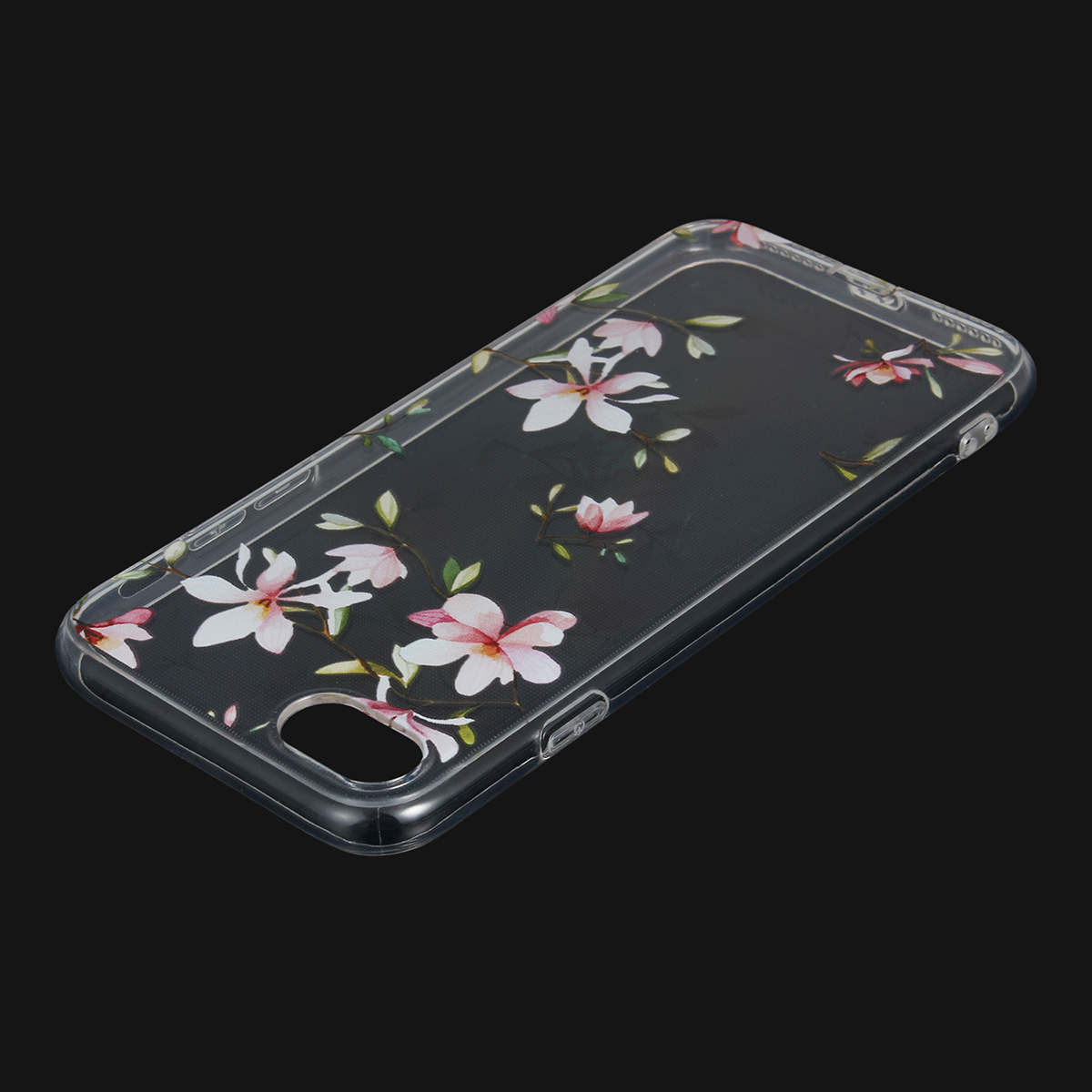 New Slim Soft TPU Transparent Printing Phone Case for iPhone 7 - Pink Flower