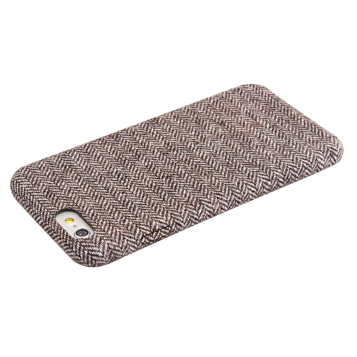 Retro England Grid Print Canvas Slim Hybrid Protective Case Cover for iPhone 6/6S - Gray