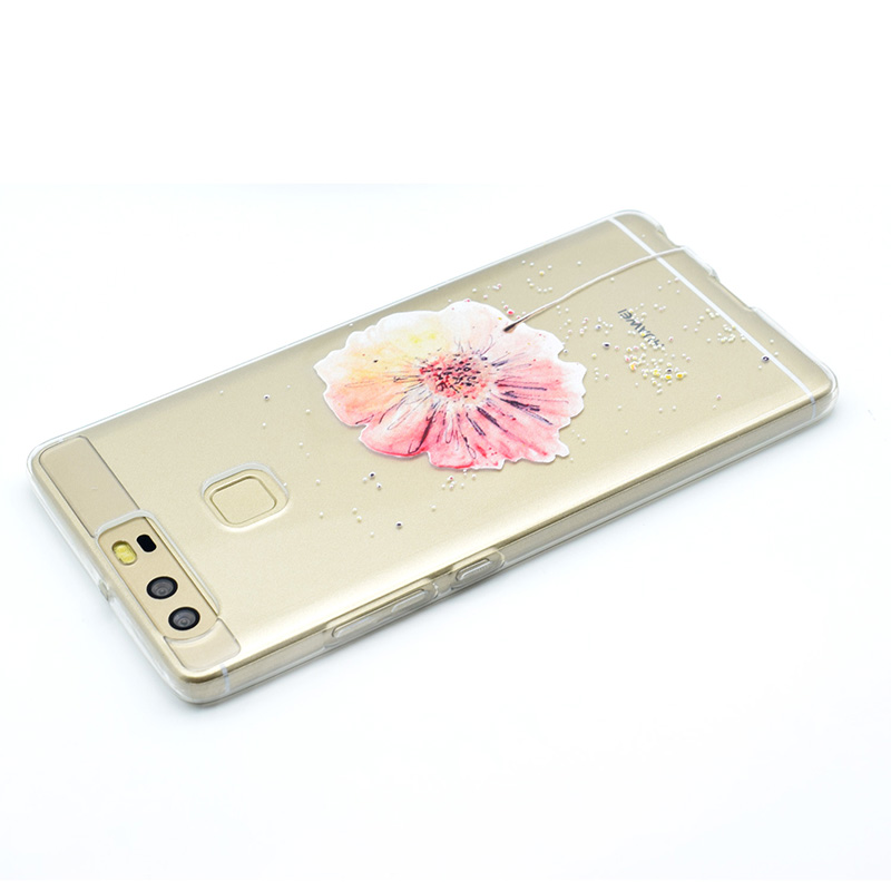 Soft TPU Phone Shell Case Cover for Huawei P9 - Flower