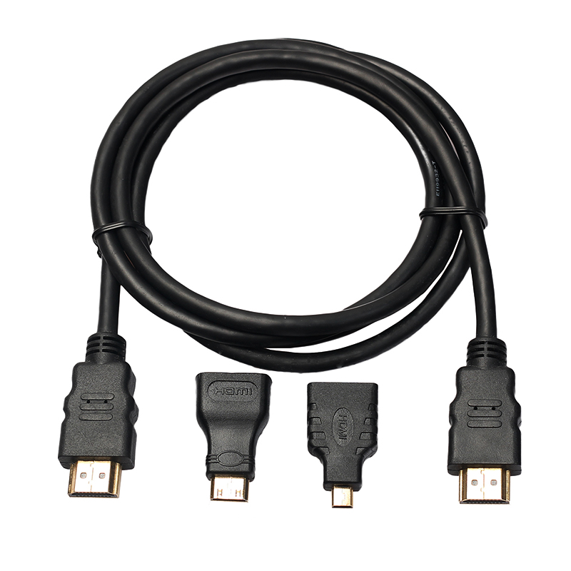 1.5m 3 in 1 High Speed HDMI to Mini Micro HDMI Adapter Cable for PC TV