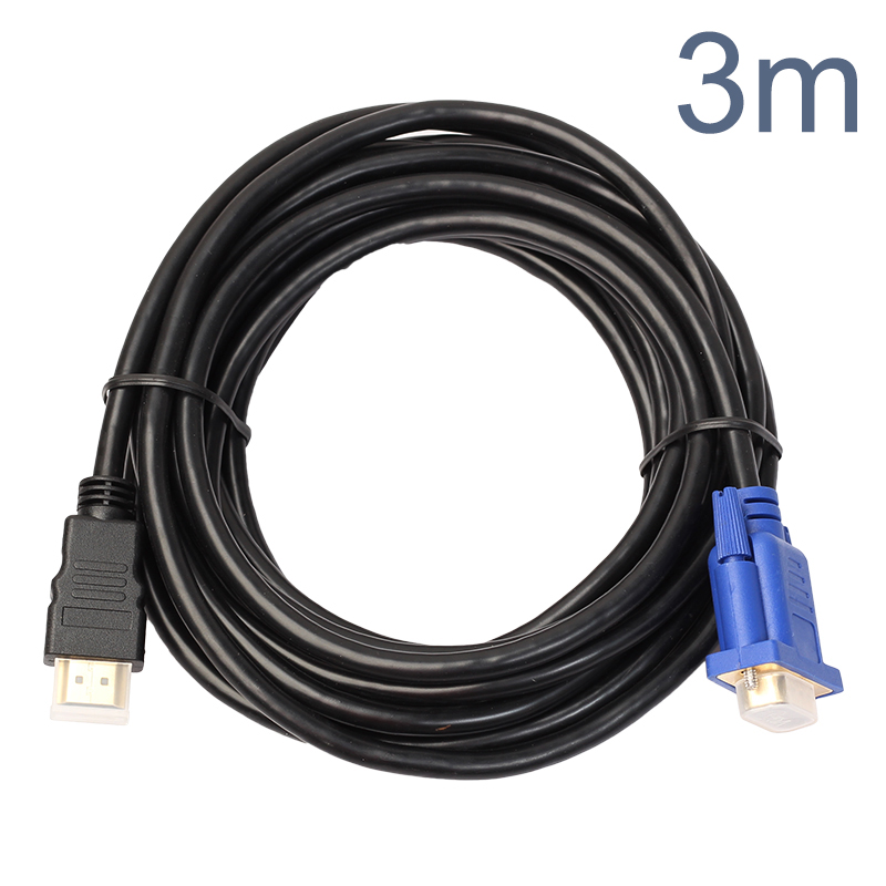 3m HDMI Gold Male to VGA HD-15 Male 15 Pin Adapter Cable