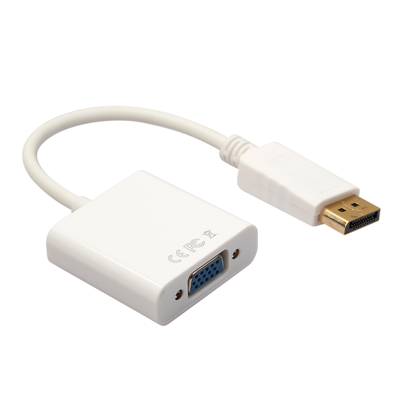DP Display Port Male to VGA Female Converter Adapter Cable for PC Laptop - White
